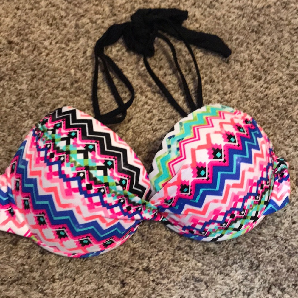 Colorful bikini top. NWOT